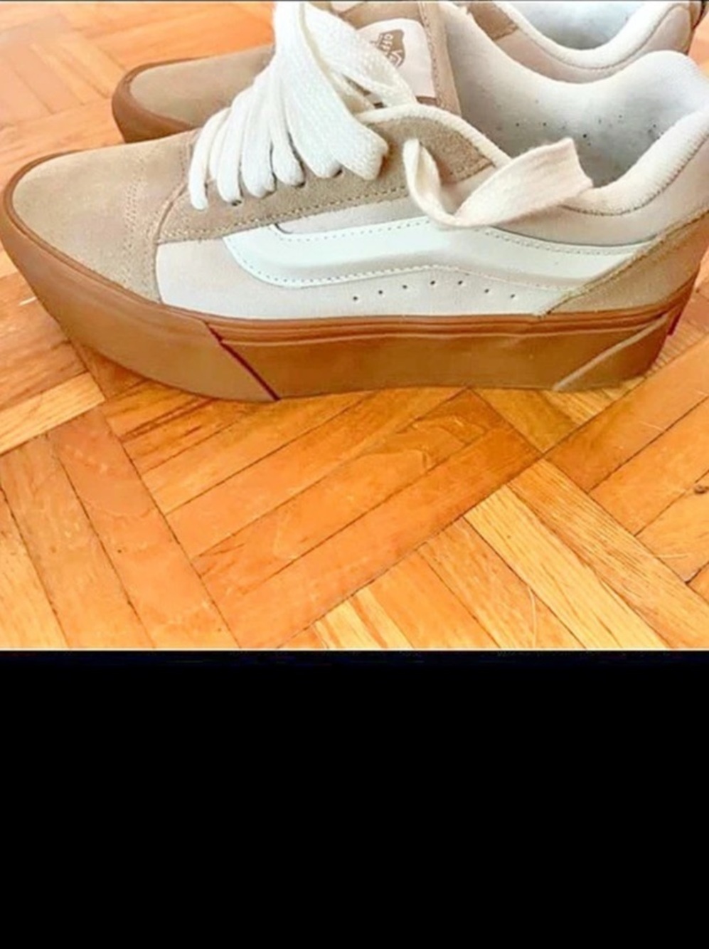 Vans Old Skool Stackform Low-Top Sneakers in White & Brown